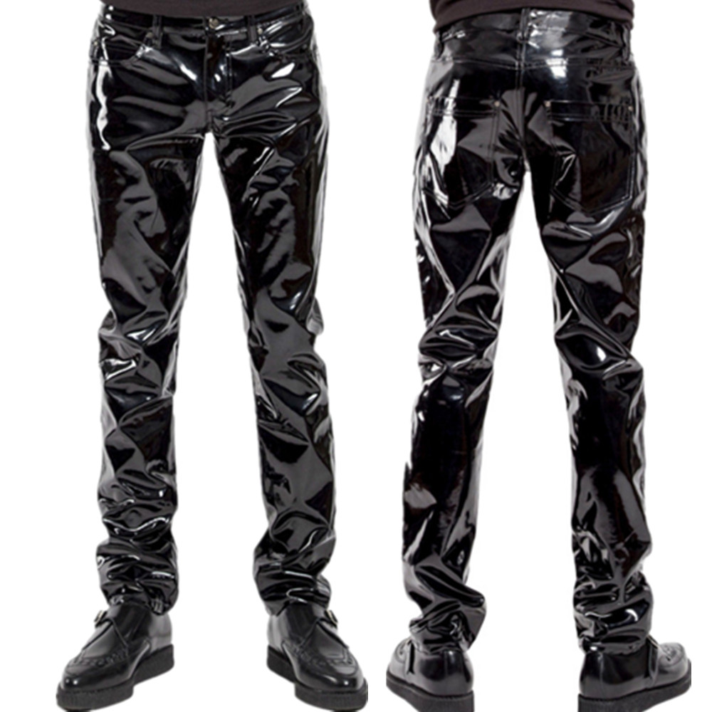 Motorcycle Gear Mens - Błyszczące spodnie lateksowe z PVC męskie